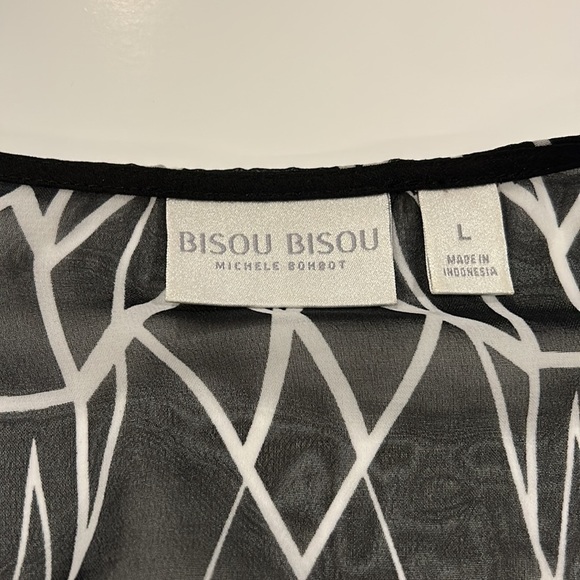 Bisou Bisou Sheer Blouse L - Picture 2 of 6
